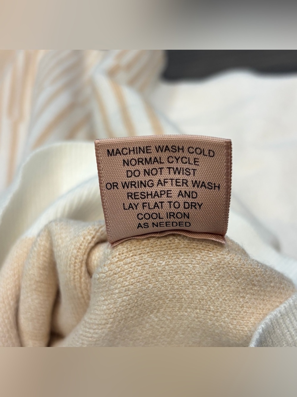 Philosophy Republic Clothing Tan White Striped Oversized Cropped Sweater Sz XS - Picture 12 of 16